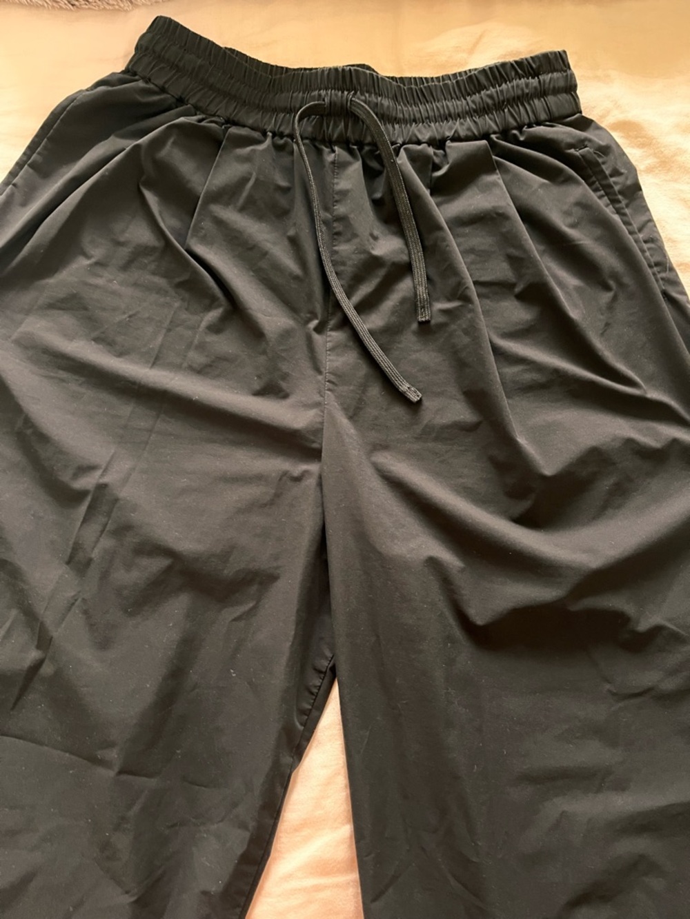 Muji Black Wide Leg Pants with Elastic Waist - Picture 4 of 4